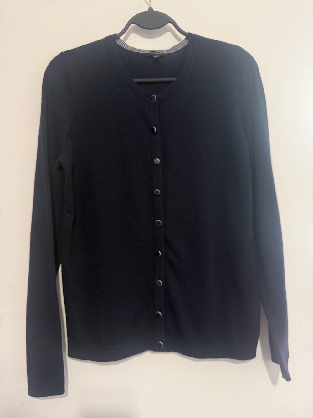 Talbots Women’s S Navy Blue Cotton Cashmere Blend Button Cardigan Sweater NWOT